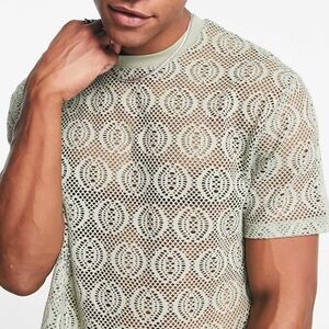 Relaxed Men's Green Patterned Shirt